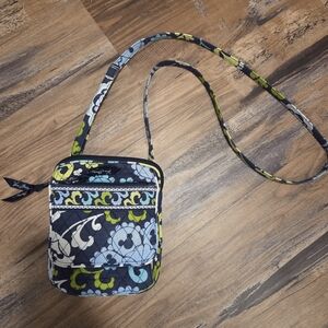 Vera Bradley Quilted Crossbody in Navy Floral Mickey Mouse